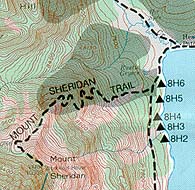 wanderkarte mount sheridan